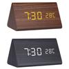 Triangle Wooden Led Smart Alarm Clock Digital Desktop Clock Voice Control Table Digital Alarm Clocks For