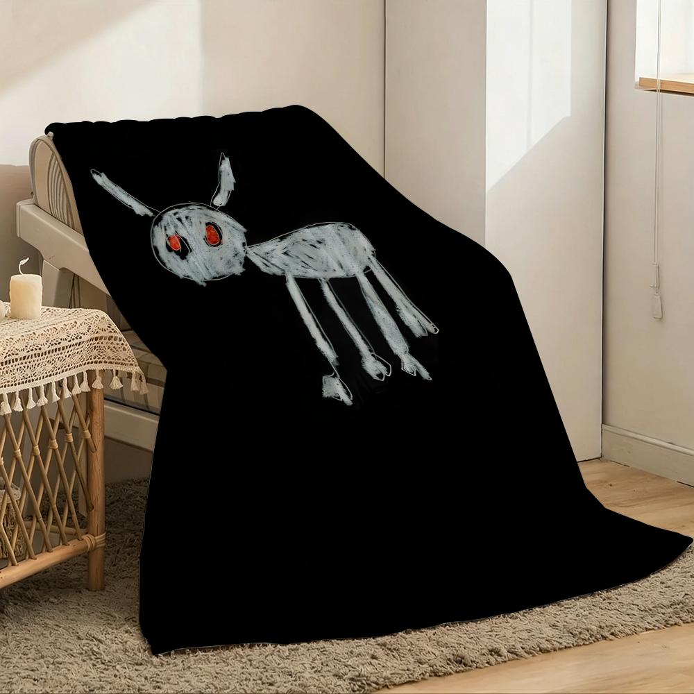 Rapper Drake album cover Throw Lightweight 240g Flannel Blanket Soft Skin-friendly for Summer Cooling 75x90cm