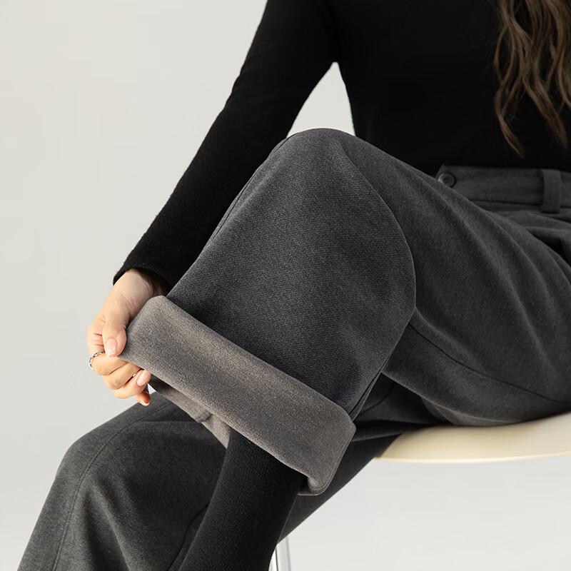 Fanzhen Women's 2024 A/W Thickened Woolen Wide-Leg Casual Trousers