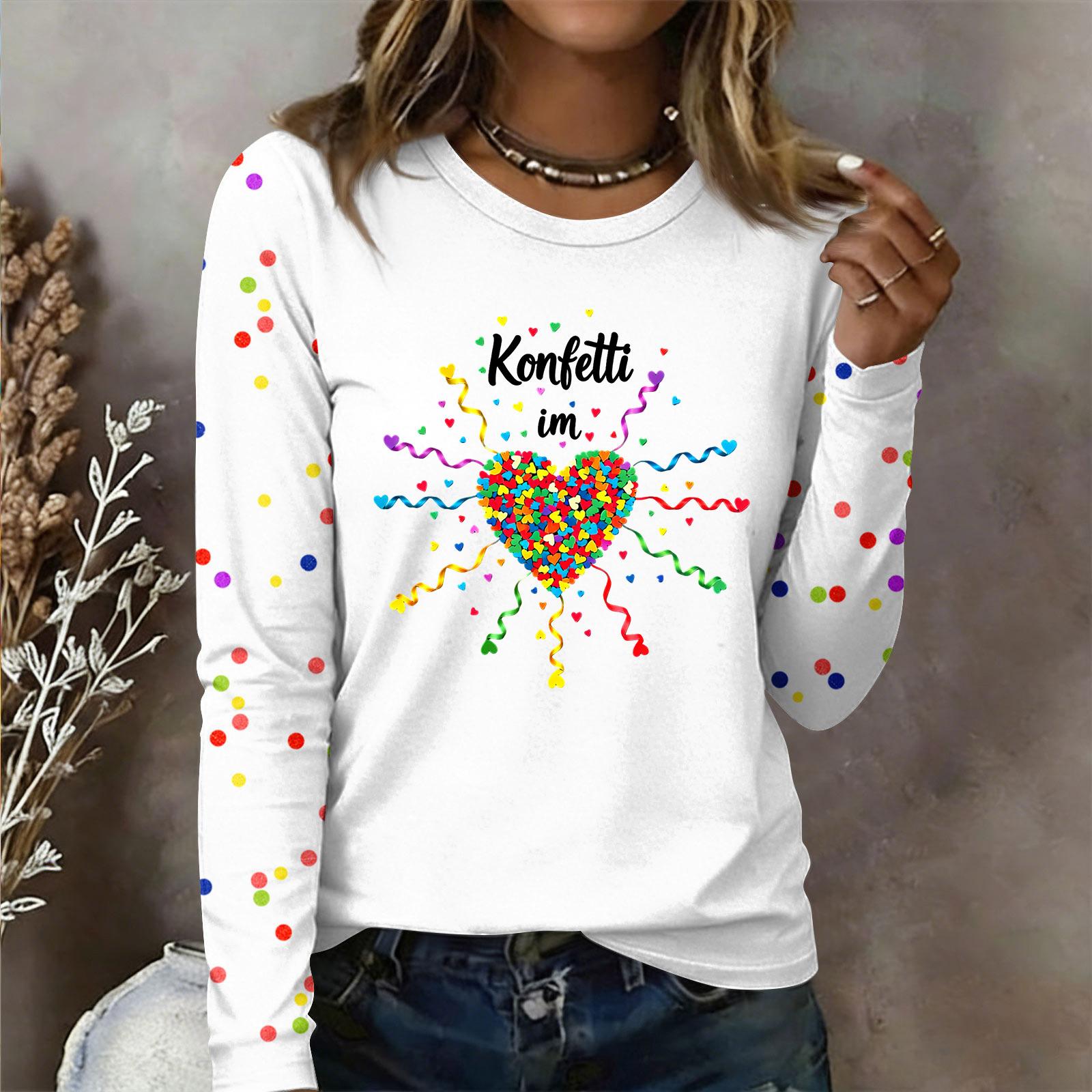 

Women s Long Sleeved Shirt Confetti in the Heart Carniva lBarrel Night Confetti Shirts XL жовтий