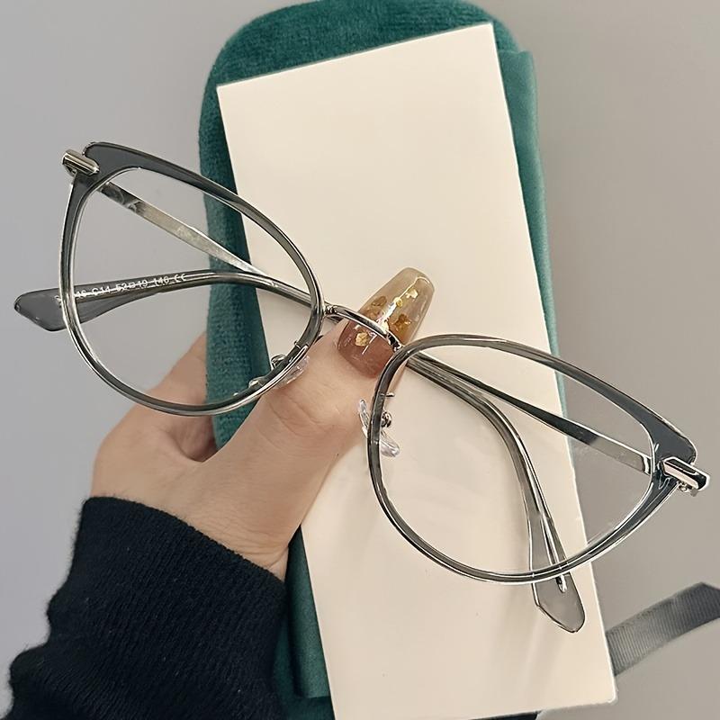 3PCS Korean retro blue light glasses cat eye popular flat light mirror trendy personalized fashion frame