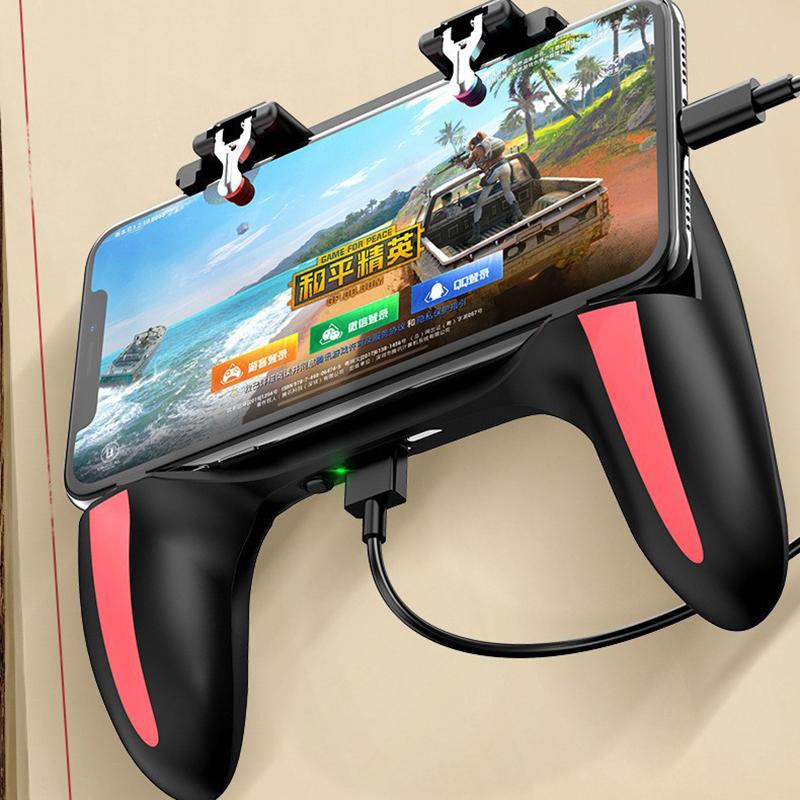 H10 Gaming Handheld Grip Game Controller Joystick Gamepad Voor Pubg Trigger Koelventilator Koeler Telefoon USB-Powered 5000mAh Batterij