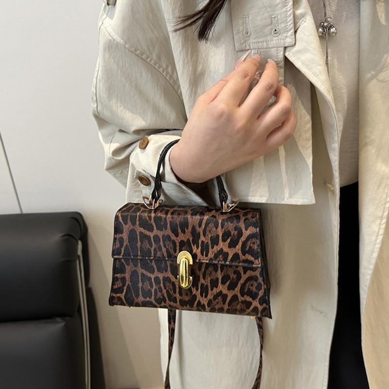 Vintage Torebki na Ramię z Panterką Małe Torebki Crossbody ze Skóry PU Dla Kobiet Markowe Torebki