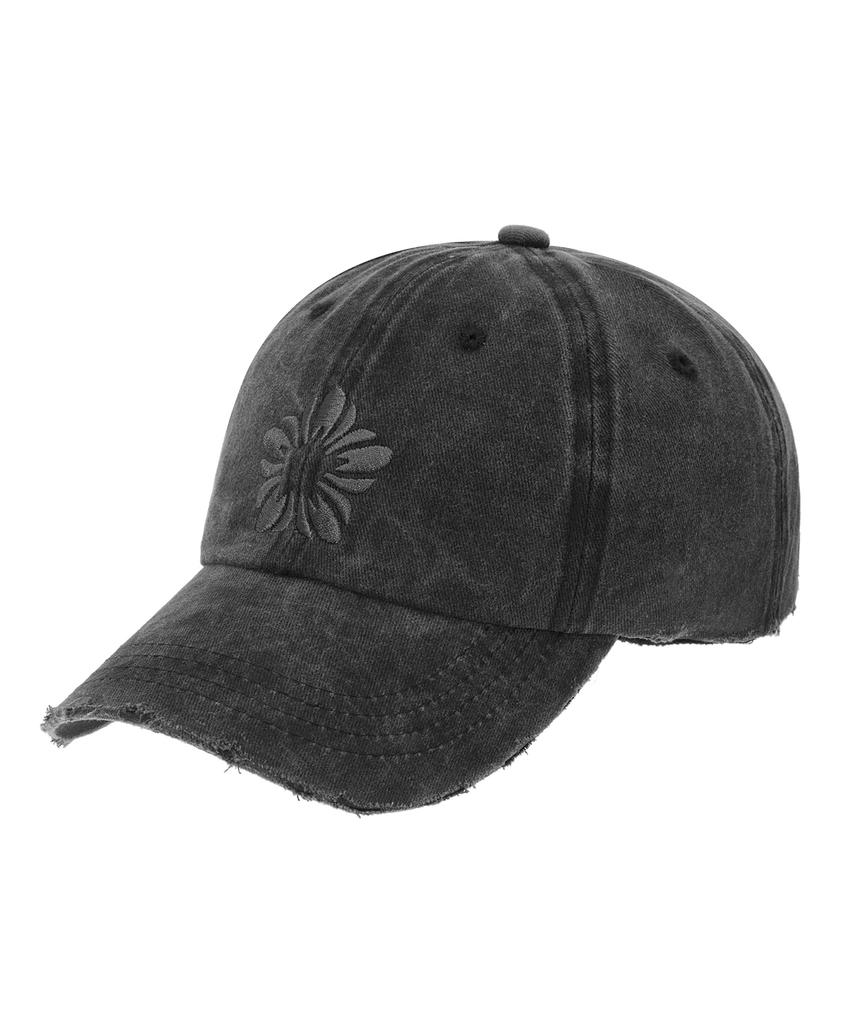 ULKIN [Runway] Mugung Embroidery Vintage Peach Pigment Ball Cap_Charcoal