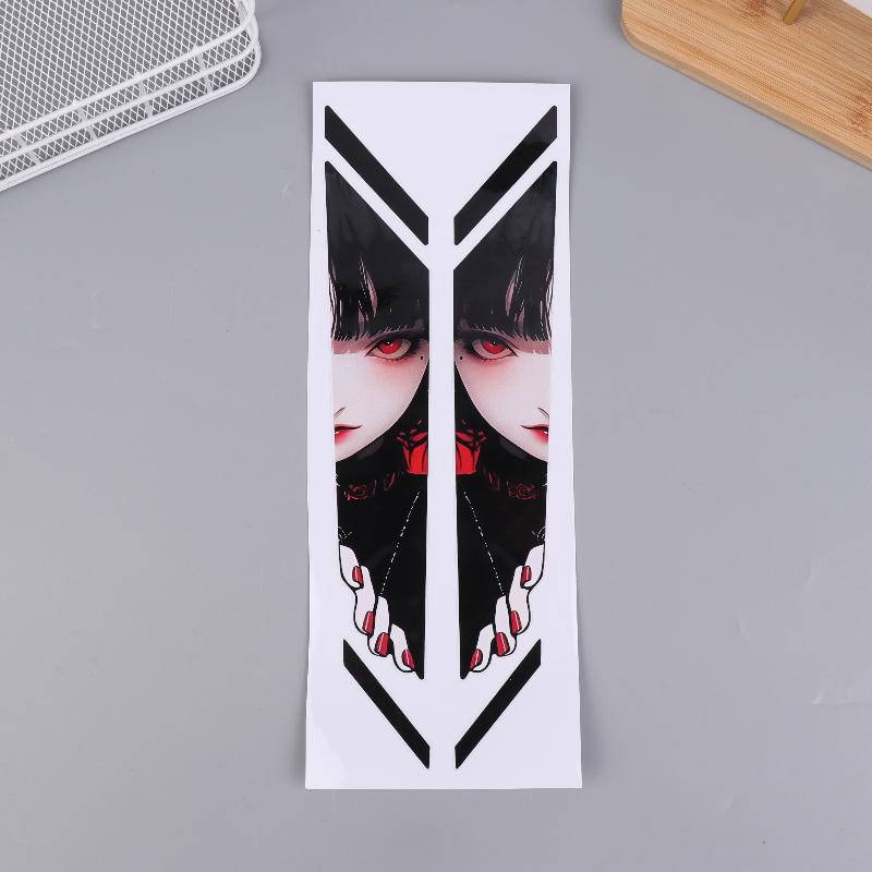 1Pair Waterproof Bike Front Suspension Fork Decals Peeking Eyes Bicycle Front Fork Stickers For Mountain Bike Off Road Bike