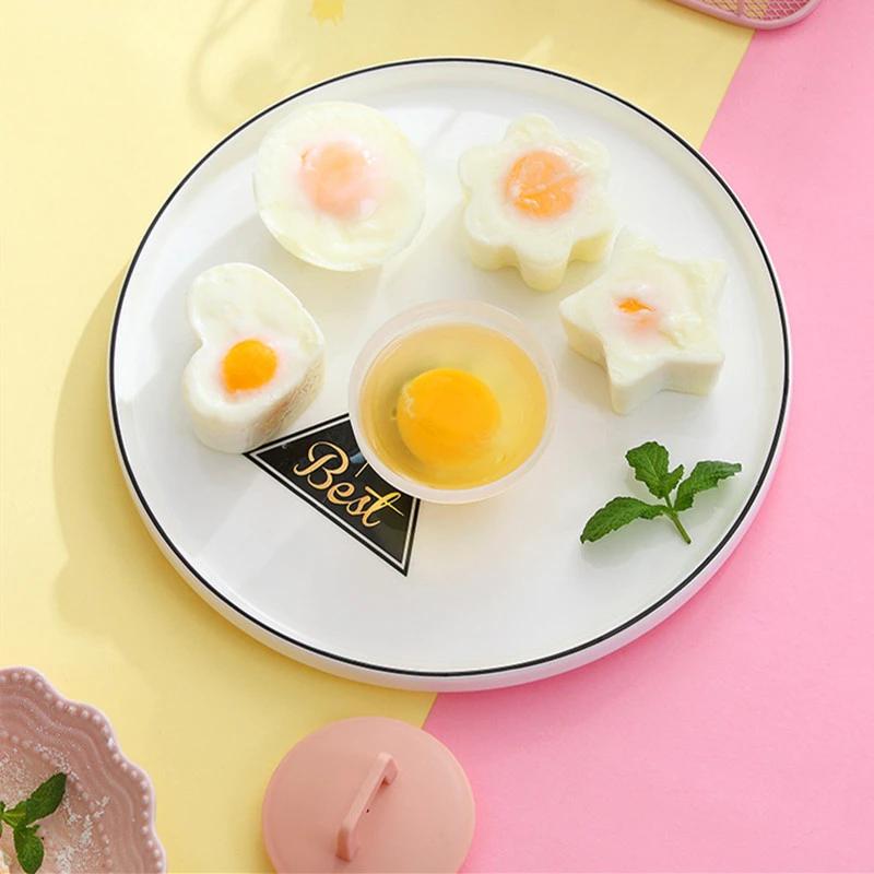 4 ST/ Set Kök Äggkokare Frukost Omelettform med Gratis Oljepensel Kökstillbehör Verktyg