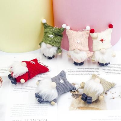 3 Pcs Multicolor Mini Christmas Gnome Pendant Soft Cute Faceless Rudolph Pendant Handmade Elf Gnome Figurine Home Decor