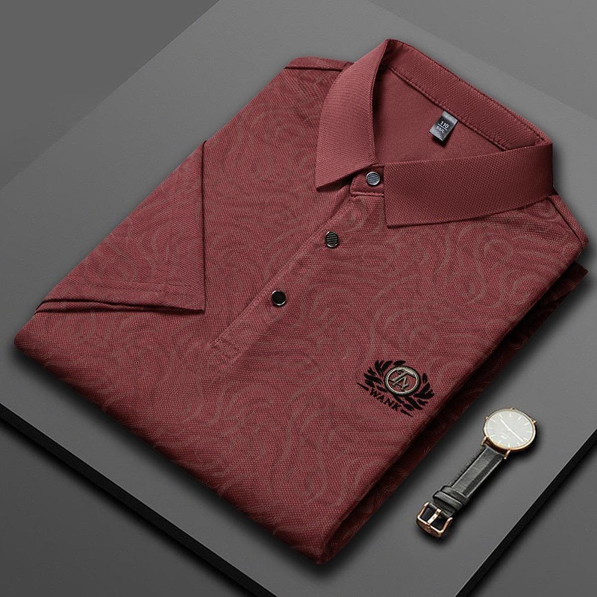 

STORN Мужская Новая Летняя Повседневная Рубашка-Поло с Коротким Рукавом Модная Короткорукавная Удобная и Дышащая Майка M 50-60KG красный