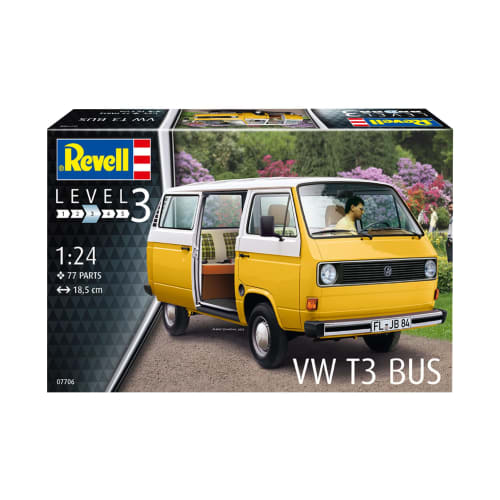 German Revell 1/25 Scale VW T3 Microbus Plastic Model Kit 07706, Molded In Color