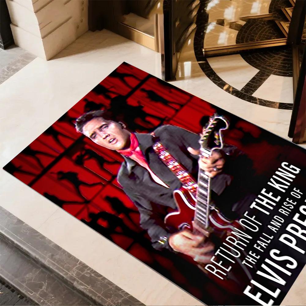 Elvis Presley Guitar Performance Floor Rug Office Rug Design for Hallway Decorate room Kitchen Bedrooms Antislip Carpet Anime Office Decor