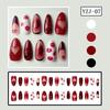 Pack Of 30Pieces False Nail Red Lips Rose Leopard Art Artificial Nail For Parties Dates And Everyday Beauty Decors