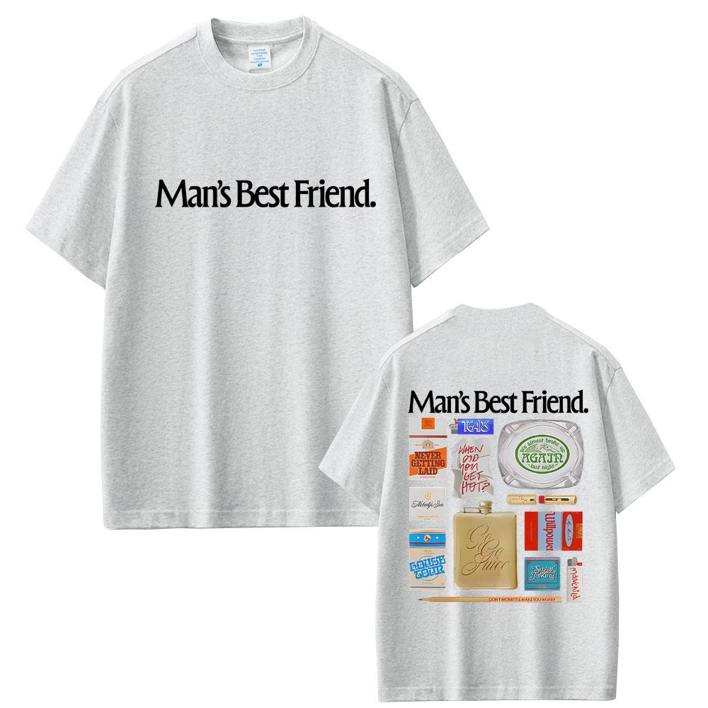 Sabrina Carpenter Mans Best Friend Object Tshirt Men Women Fashion Oversized Short Sleeve T Shirts Male Casual Cotton Tshirts