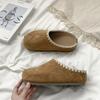 Huge Good-looking Inner Height Increase Half Slippers Women Wear New Summer and Autumn Retro Lazy One-pedal Shoes