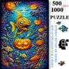 500pcs-1000pcs, Handmade Jigsaw Puzzle, Paper Jigsaw Puzzle, Jigsaw Puzzle, White Card Material, (Lantern Fish And Pumpkin Lantern Fantastic Underwate