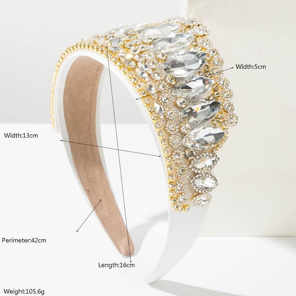 Elegant Full Diamond Rhinestone Headbands Non-slip Hoop Design Diamond Crown Hairband Super Flash Hoop Hairband Hair Accessories