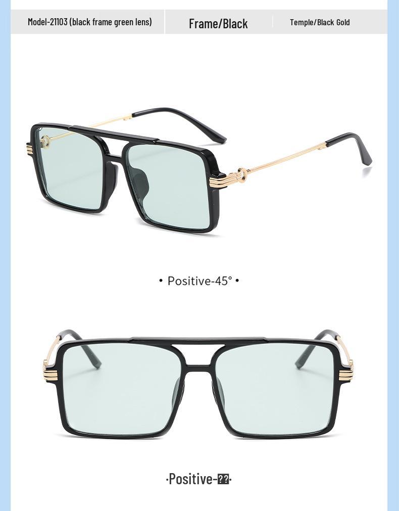 Korean Retro Metal Square Unisex Sunglasses - Blush, Anti-UV