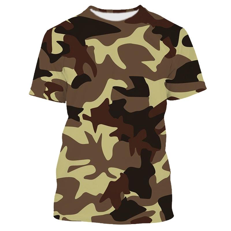 Summer Fashion Camouflage T Shirt for Men Veteran New Casual Oversized Round Neck Printed Short Sleeve T-shirts Man Tees Tops
