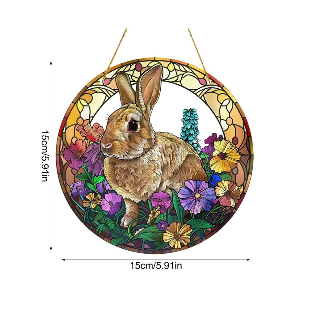 2D Acrylic Bunny Ornaments Easter Egg Design Holiday Scene Pendant Christmas Tree Decorations Easter Home Decor