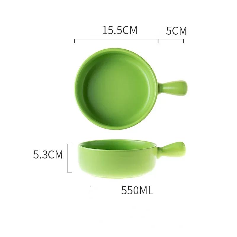 Covered Noodle Bowl Ceramic Dishes to Eat Simple Household Tableware Baking Baking Bowl Household Utensils for Kitchen Dishware