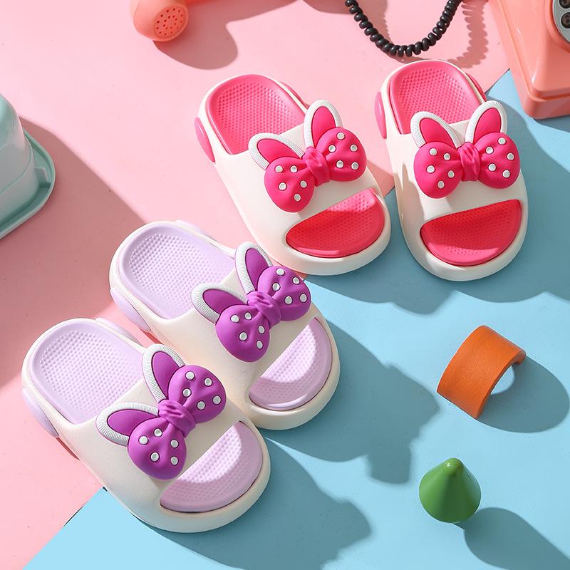 Little Princess Girls' EVA Bow Knot Sandals - Soft Sole for Indoor/Outdoor Wear