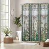 1pc Art Nouveau Floral & Butterfly Shower Curtain - 70x70In Polyester, Vibrant Colors, Machine Washable, 12 Hooks, Bath Decor