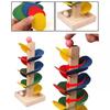 Colorful Wooden Leaf Tower Marble Game For Kids Educational Assembly Toy