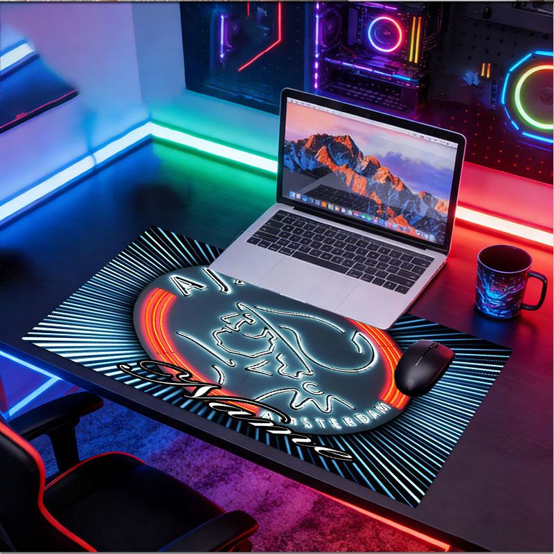Custom Name Personalized Ajax Pattern Mousepad, Laptop PC Desk Mat, Decorative Desk Mat for Home Keyboard Pad Gift