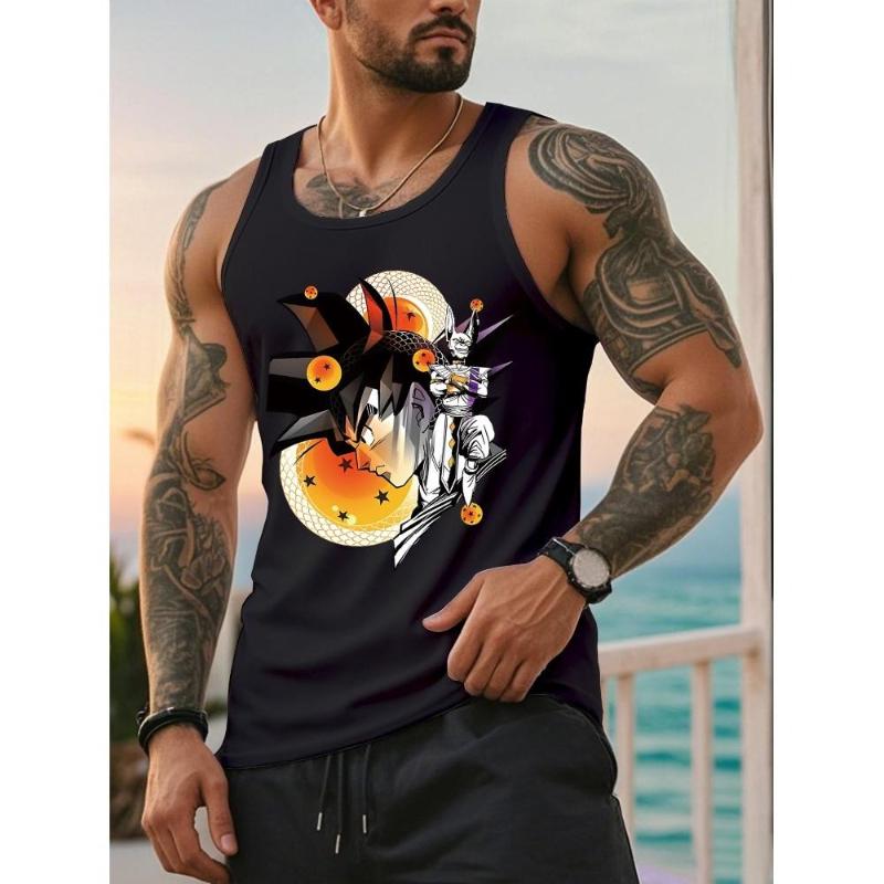 

Breathable, Great for Spring Autumn & Casual Outings, Men s Basic Tank Top XXL чёрный