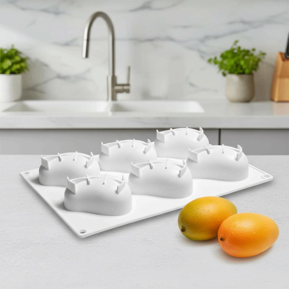 Non-stick Realistic Fruit Baking Mold 6 Cavity Silicone Cake Molds  Household