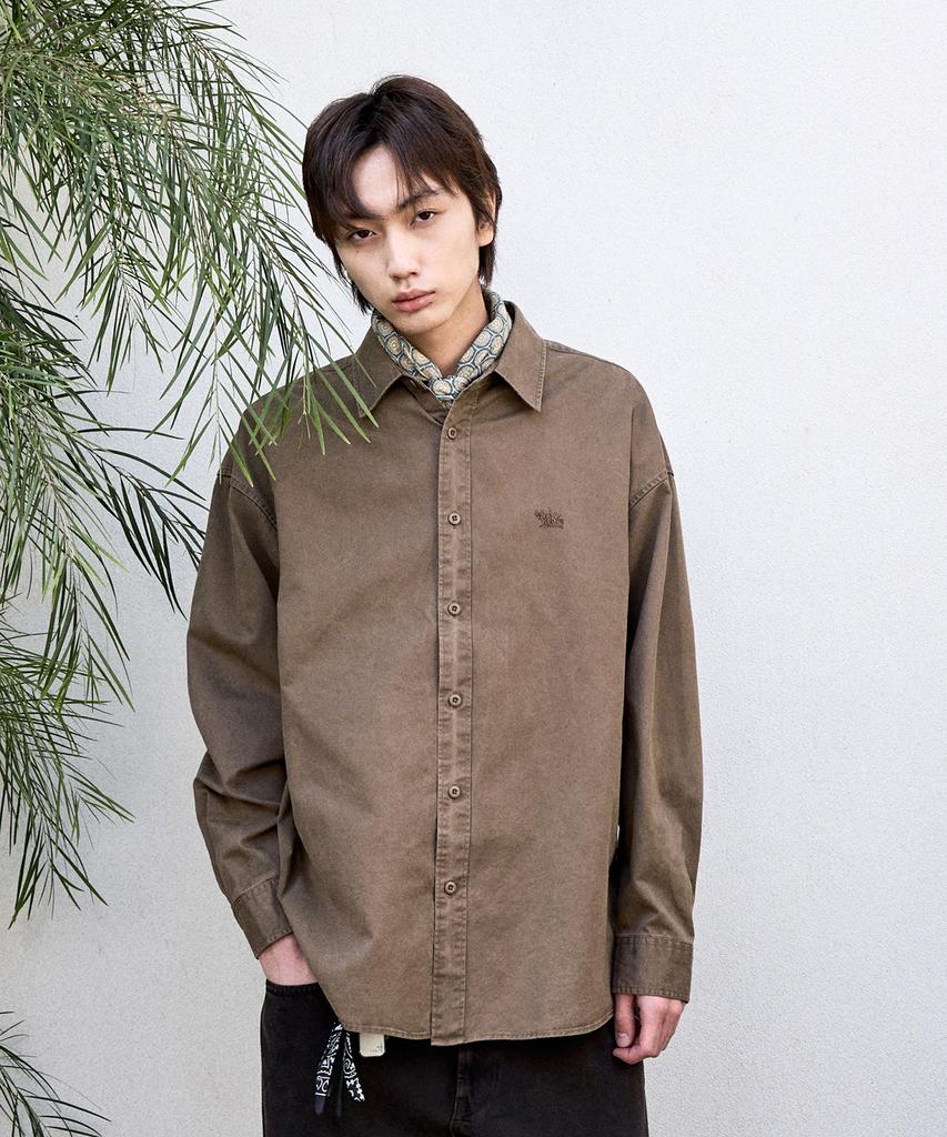 Peullukeu Pigment Garment Dyed Shirt Brown Fls211