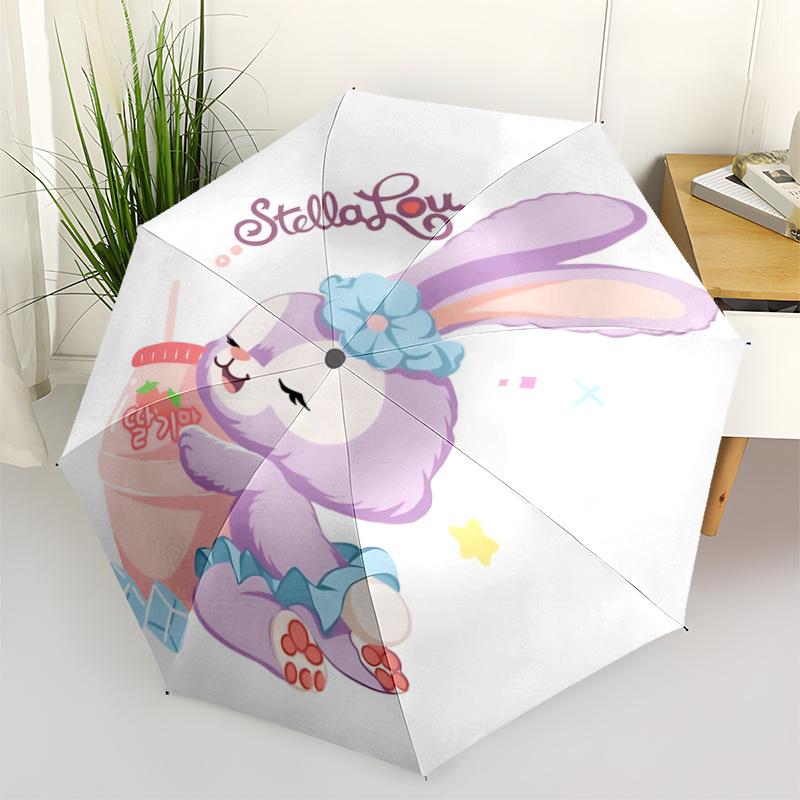 

1pc The Cute Bunny StellaLou Automatic Opening and Closing Umbrella - Lightweight 3-Fold Design, Suitable for Fans, Travel, Daily Use - Offi