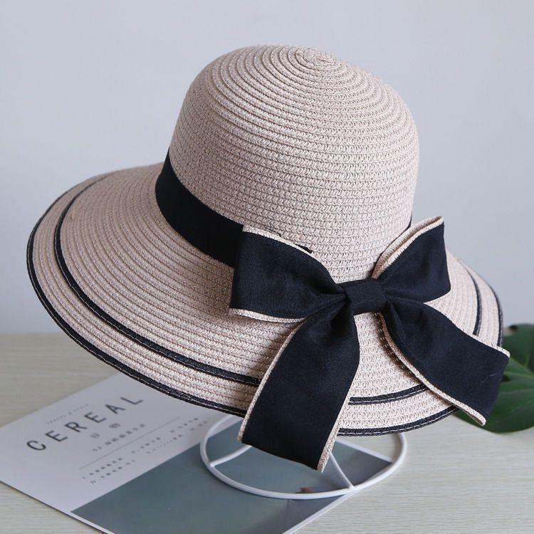 

Ladies Casual Straw Hat With Lace Detail And Sunblock For Beach Vacation Pink Wide
