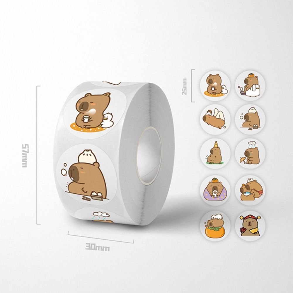 500PCS Multicolor Cartoon Capybara Sticker Accessories Kawaii Graffiti Decal Scrapbook Sticker