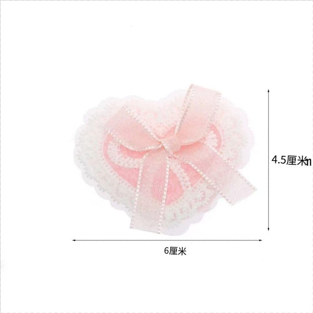 5Pcs/Lot Heart-Shaped Patch Bow Decoration Embroidered Patches Applique Clothing Patch Decoration