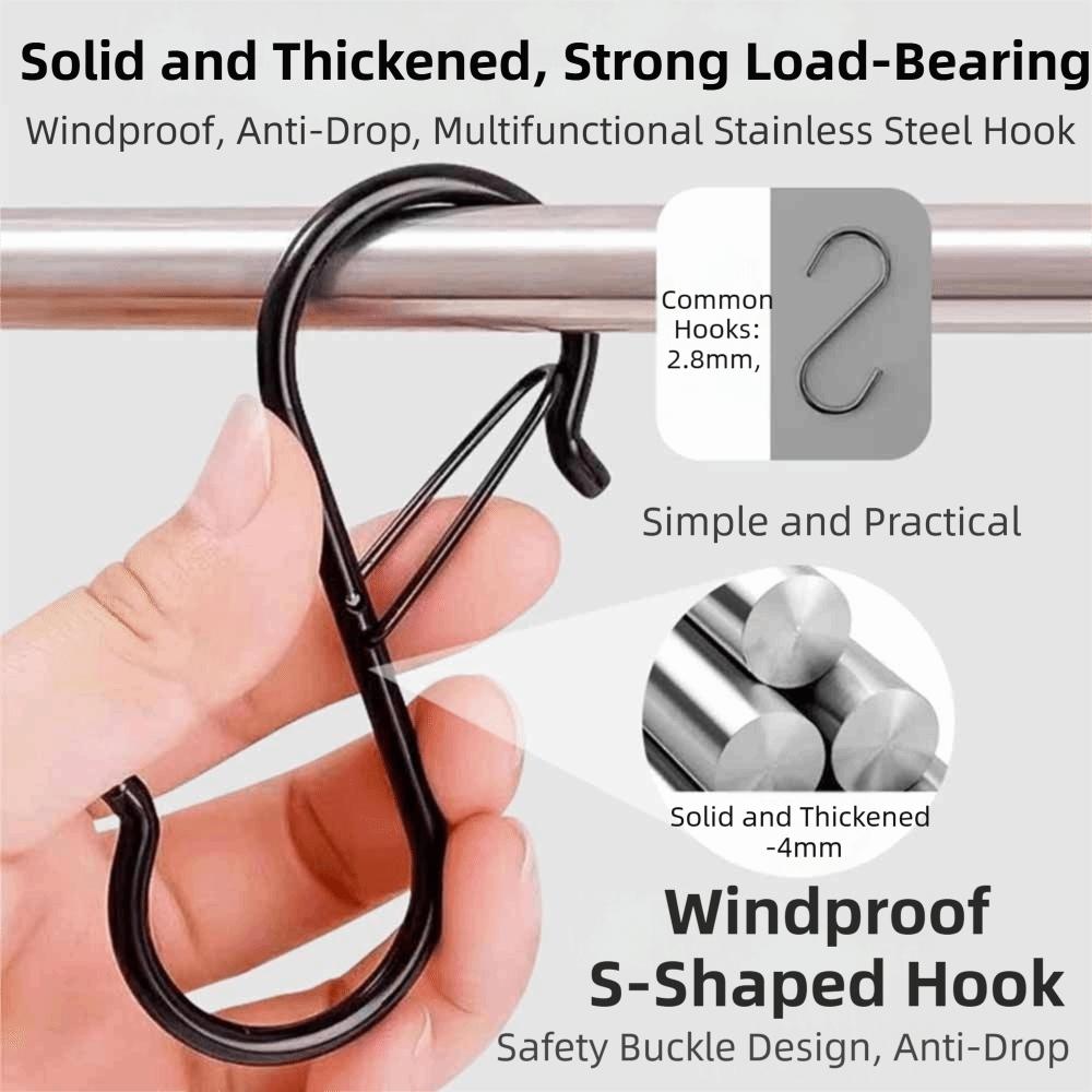 10Pcs Spring Clasp Balcony Clothes Hanger Windproof Garden Hanging Clasp  Garden Storage Organizer