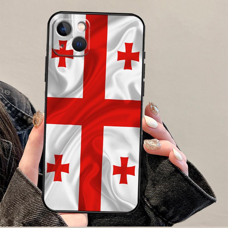Custodia con Bandiera della Georgia per iPhone 12 13 Mini 11 14 Pro Max XS X XR Plus 15 16 Pro Max Cover