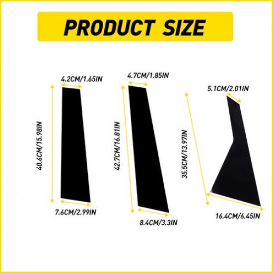 For HYUNDAI GENESIS G80 Sedan Black Pillar Posts Window Trim Cover 2015-22