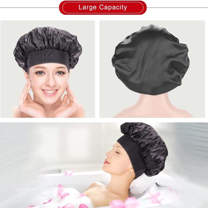 Large Satin Bonnet Silk Bonnet Hair Wrap for Sleeping Sleep Cap with Elastic Soft Band Big Bonnets for Women Hair Care