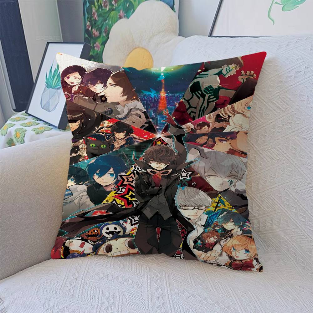 

Classic Anime P-Persona 5 Cushion Cover Pillowcase Upholstery Sofa Throw Pillow Home Decor Pillowcas 12x12Inch