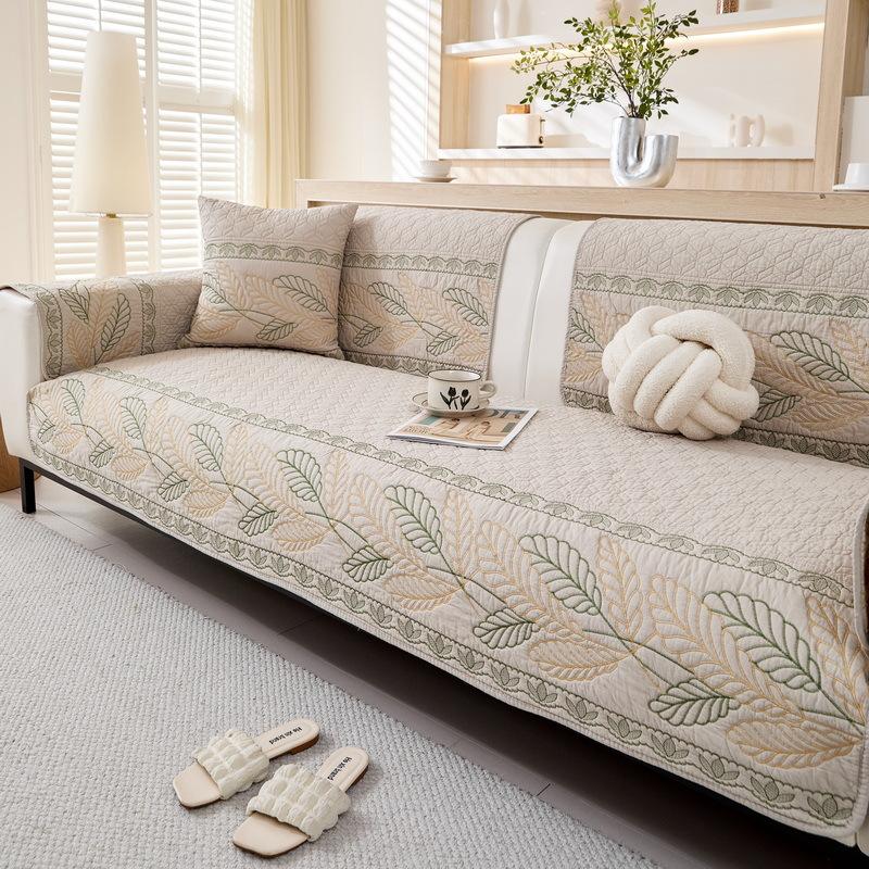 

Pure Cotton Sofa Cushion Universal In All Seasons New Fixed Non-Slip Cover Light Luxury High-End Feeling Cloth Towel Seat Cushion 70*70cm