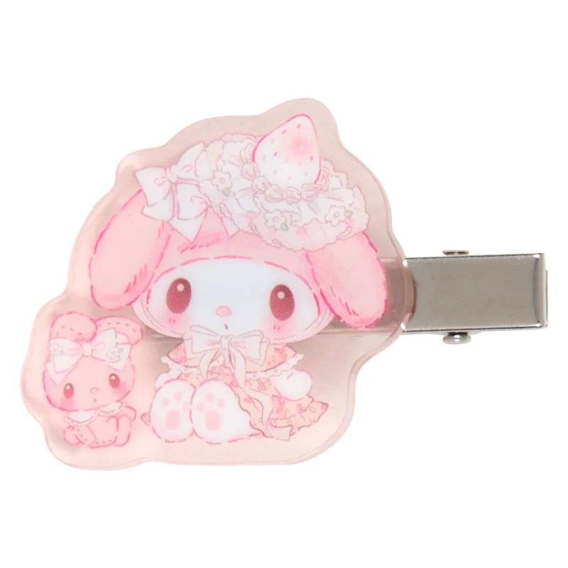Sanrio My Melody Acrylic Hair Clip (White Strawberry Tea Time) Japan NEW
