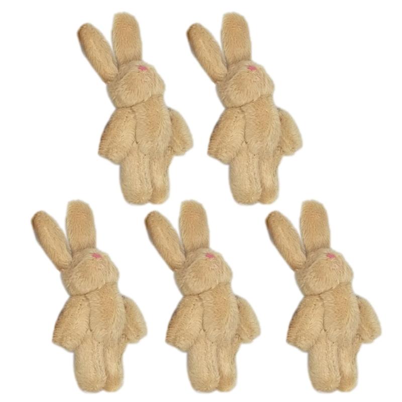 5Pcs Mini Soft Plush Bunny Joint Rabbit Doll Decoration for House Plush Mini Toy Stuffed Bunny Doll Bunny Figure Toy