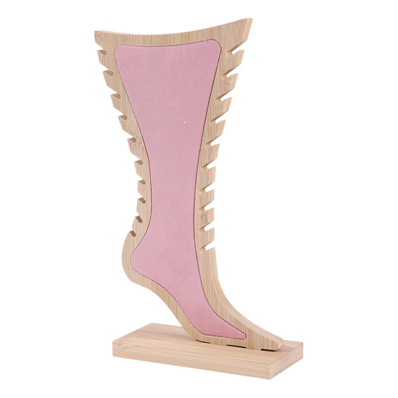 Solid Wood Foot Shape Jewelry Display Stand Necklace Bracelet Rack Pendant Holder Jewelry Store Counter Packaging Display Props