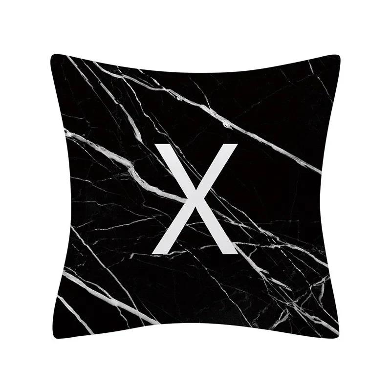 Buchstabe Marmor Textur Druck Kissenbezug Nordisch Schlicht Zimmer Heimdekoration Büro Sitz Wohnzimmer Sofa Kissenbezug