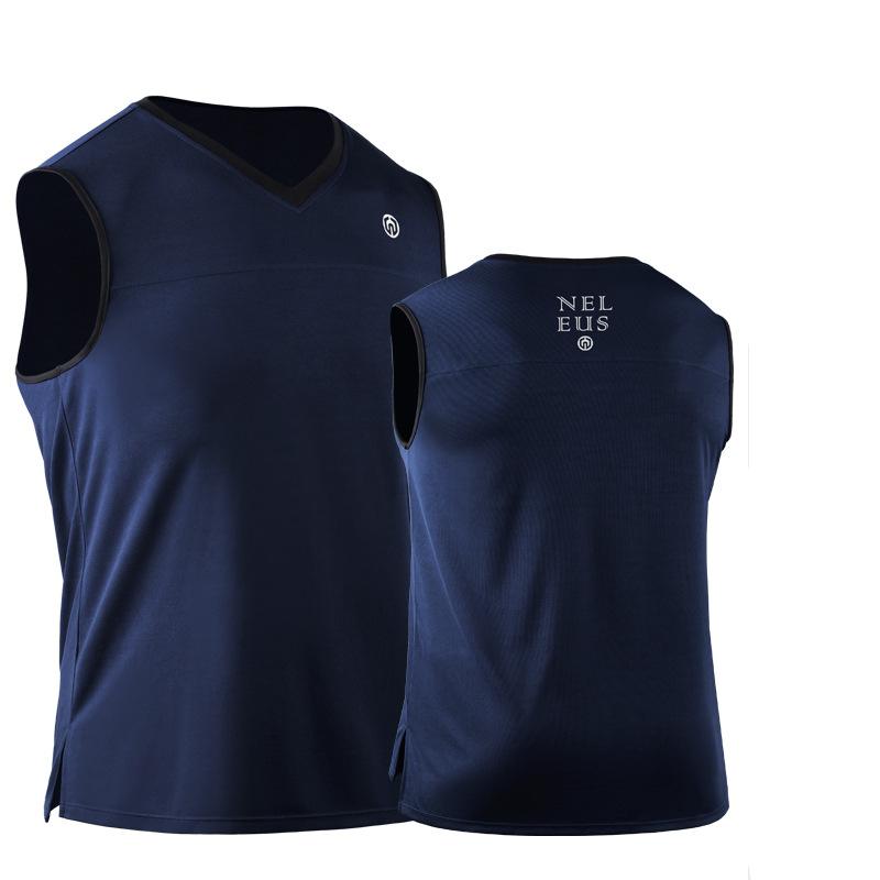 Men's Sports Vest Shirts Bodybuilding Tank Tops Training Gym Tee Sleeveless V-neck Jacket