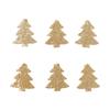 6x Christmas Tree Wood Hanging Pendant DIY Crafts Decorative Accessory with Clips for Holiday Decor Multifunctional Lightweight