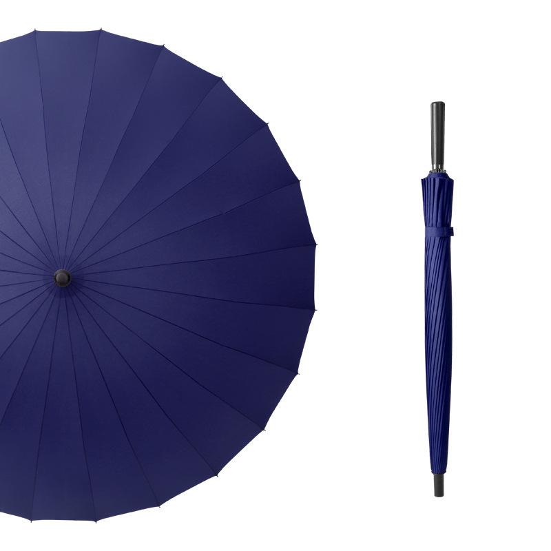 24-Rib Windproof Extra-Large Automatic Umbrella, Long Handle, for Men and Women, Customizable Logo