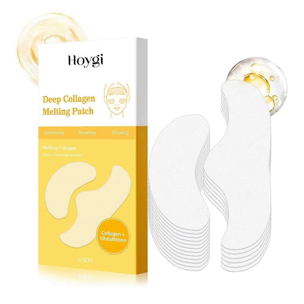 Water Soluble Eye & Forehead Patches - Hydrating, Firming & Brightening Anti-Aging Skincare with Collagen & Glutathione for Smooth, Youthful Skin