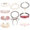 Minimalistisches europäisches & amerikanisches Lolita Spitzen Choker Halskettenset für Damen