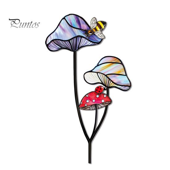 Colorful Yard Stakes Planter Insert Stake, Double-Sided, Flower Pot Decor Metal Art Ornaments Insect Animal Stake for Plant Pots Bed Decoration